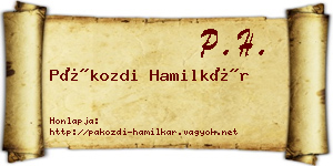 Pákozdi Hamilkár névjegykártya